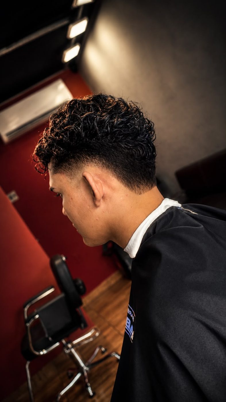 Degradê com cabelo cacheado
